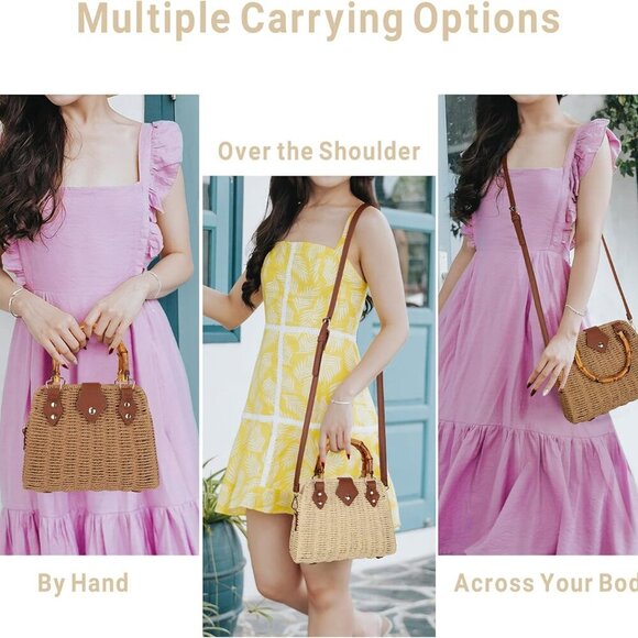 Versatile Handwoven Straw Bag for Women – Summer Essential with Stylish Handle - Picture 6 of 6
